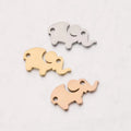 Hot Selling Mirror Polished Stainless Steel Double Hole Mini Elephant DIY Customizable Engraved Pendant Accessories