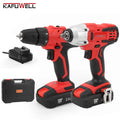 KAFUWELL PA4961A Cordless Power Tool Set Power Drills Impact Wrench Heavy Duty Maintenance Home Usage Electric Tool Kit