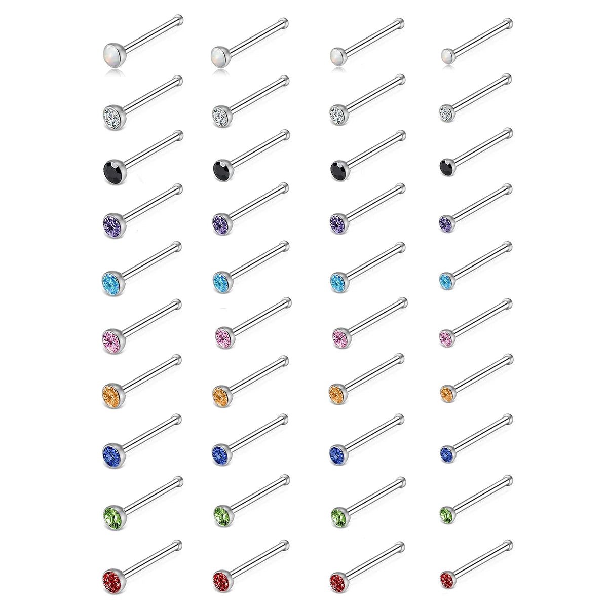 1.5/2/2.5/3.5mm Rhinestone Nose Rings nose stud for women stainless steel nose piercing bluk face piercing jewelry