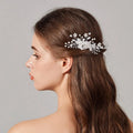 Handmade Wedding Hair Accessories for Women Bridal Headpiece with Imitation Pearl Crystal Bride Hair Comb