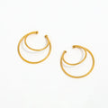 New Trendy Earring 18K Gold Plated Double-layer Lines Cuff Earrings for Women Stainless Steel Earrings Wholesale