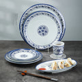 Food Grade Blue and White Plates Chinese Melamine Plates Melamine Plate Sets