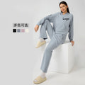 Custom 2 Piece Matching Loose Casual Y2k Lounge Street Wear Cropped Hoodie Set Soft Skin Friendly Air Layer Women Hoodie Set