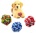 Pet Rope Dog Toy Ball Colorful Cotton Ball Interactive Biting Dog Toy