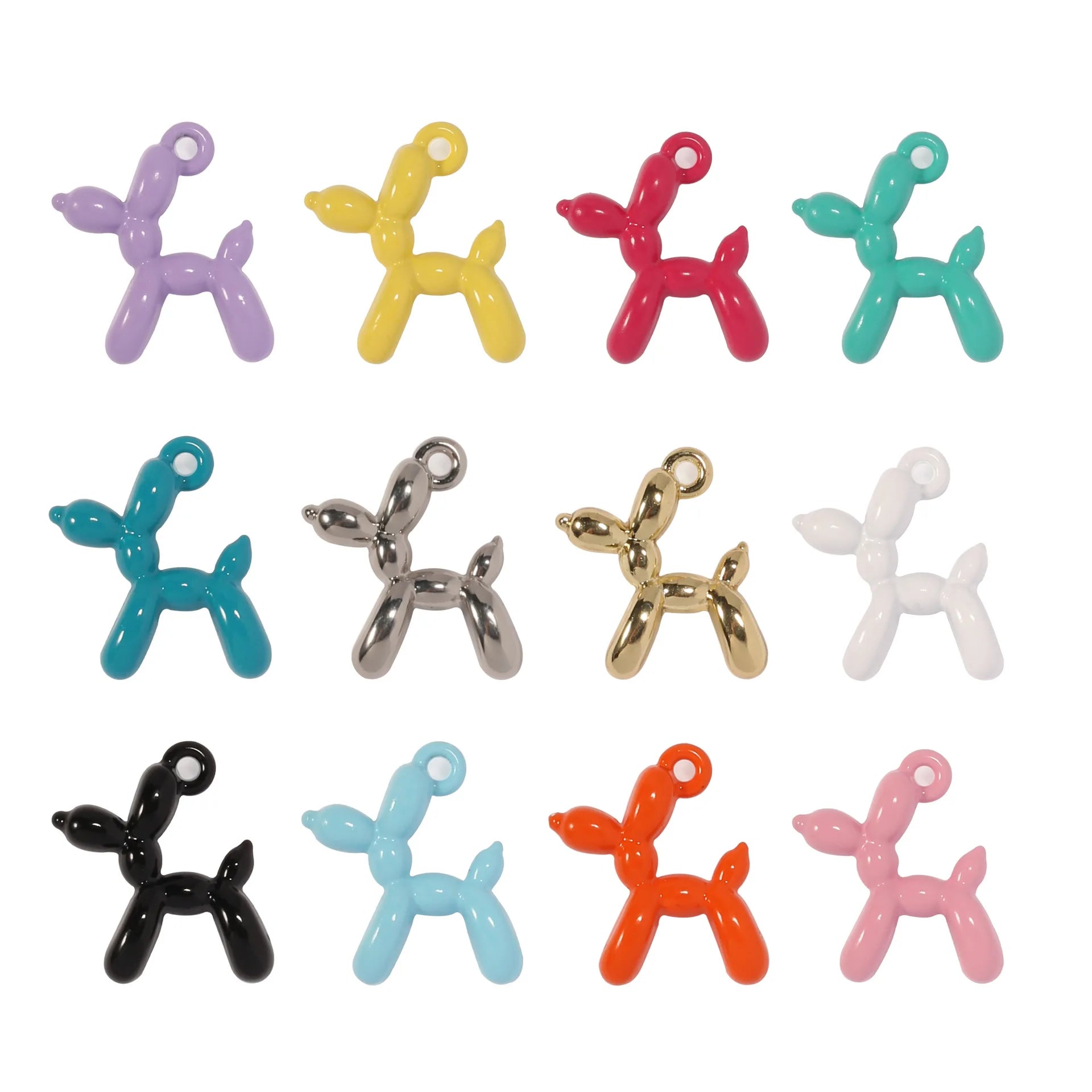 DIY Earrings Necklace Jewelry Accessories Dog Charm Spray Paint Alloy Animal Abstract Balloon Puppy Fashion Pendant