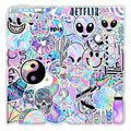 50Pcs Holographic Cool Fashion Graffiti Stickers for Kid Notebook Bottle Laptop PVC Custom Laser Sticker