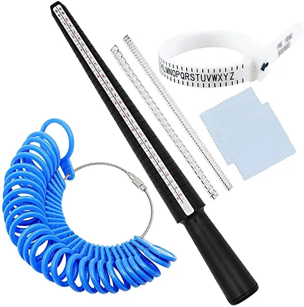 7PCS Ring Sizer Set Men Women Ring Size Measure Guide US UK Finger Gauge Measure Ruler UKUS Mandrel Plastic Ring Sizing Kit