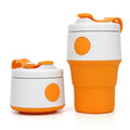 New Portable 395ml Collapsible Coffee Cup Silicone Reusable Travel Mug Folding Soft Silicone Water Bottle with Lids