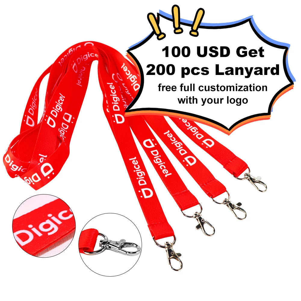 AI-MICH High Quality Custom LOGO Polyester Lanyard Free Design Promotional Lanyard