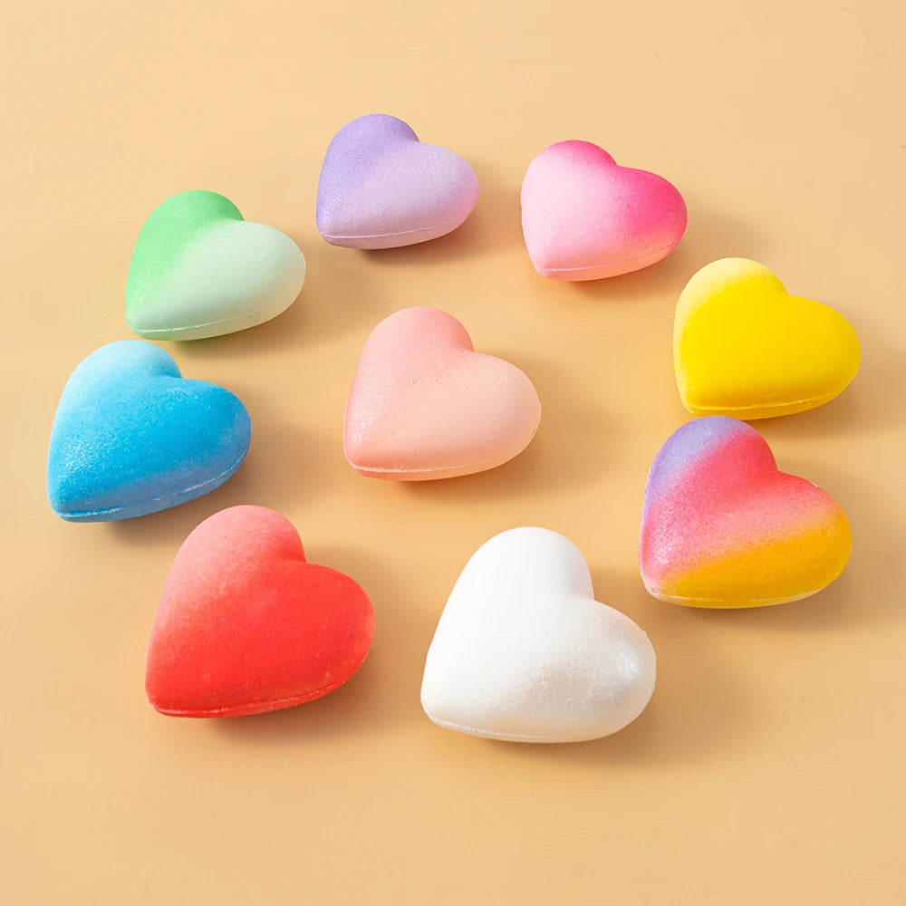 Wholesale Natural Organic Vegan Bath Ball Colorful Heart Shaped Bath Bombs Gift Set