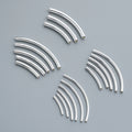 Wholesale 10mm-50mm Curved Tube 925 Sterling Silver Curved Tubes Spacer Bars Tubes Beads for Diy Jewelry Bracelet Finding