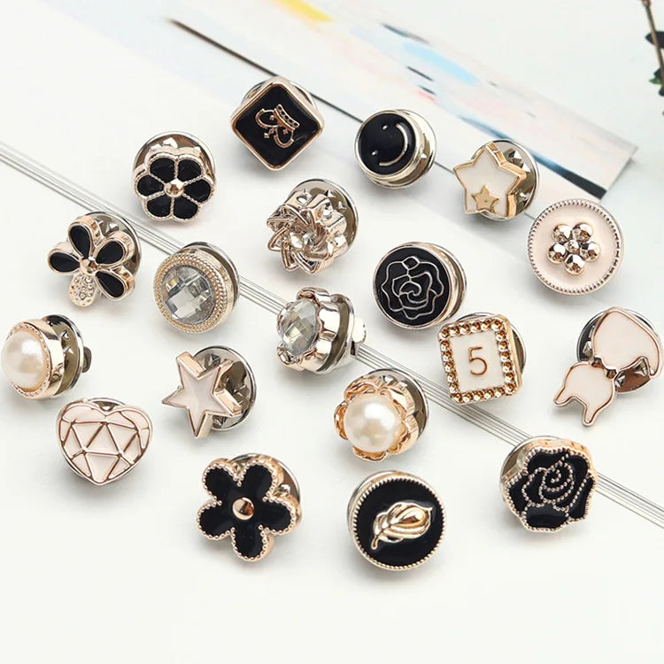 G&F Fashion Design Decorative Crystal Alloy Removable Prevent Exposure Jeans Press Stud Buttons