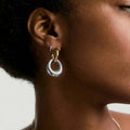 Popular Irregular Geometric Stainless Steel Earrings Delicate Gold Steel Color 18K Gold Hoop Earrings for Women