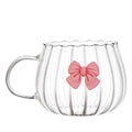 High Quality Borosilicate Heat Resistant Glass Cup Exquisite Bowknot Coffee Cup Fruit Juice Milk Tea Cup Creative Gift for Girls