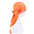 Custom Logo Hair Accessories Bandana Thickness Silky Durag Long Tail Solid Color HeadWrap Polyester Durag for Men Women