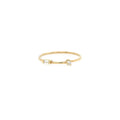 LOZRUNVE Sterling Silver 925 Delicate Baguette and Round Cubic Zirconia Stacking Ring Gold Plated