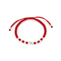 S990 Sterling Silver Red Rope Braided Bracelet Men's and Women's Retro Simple Good Luck Red Rope Bracelet Lovers Jewelry