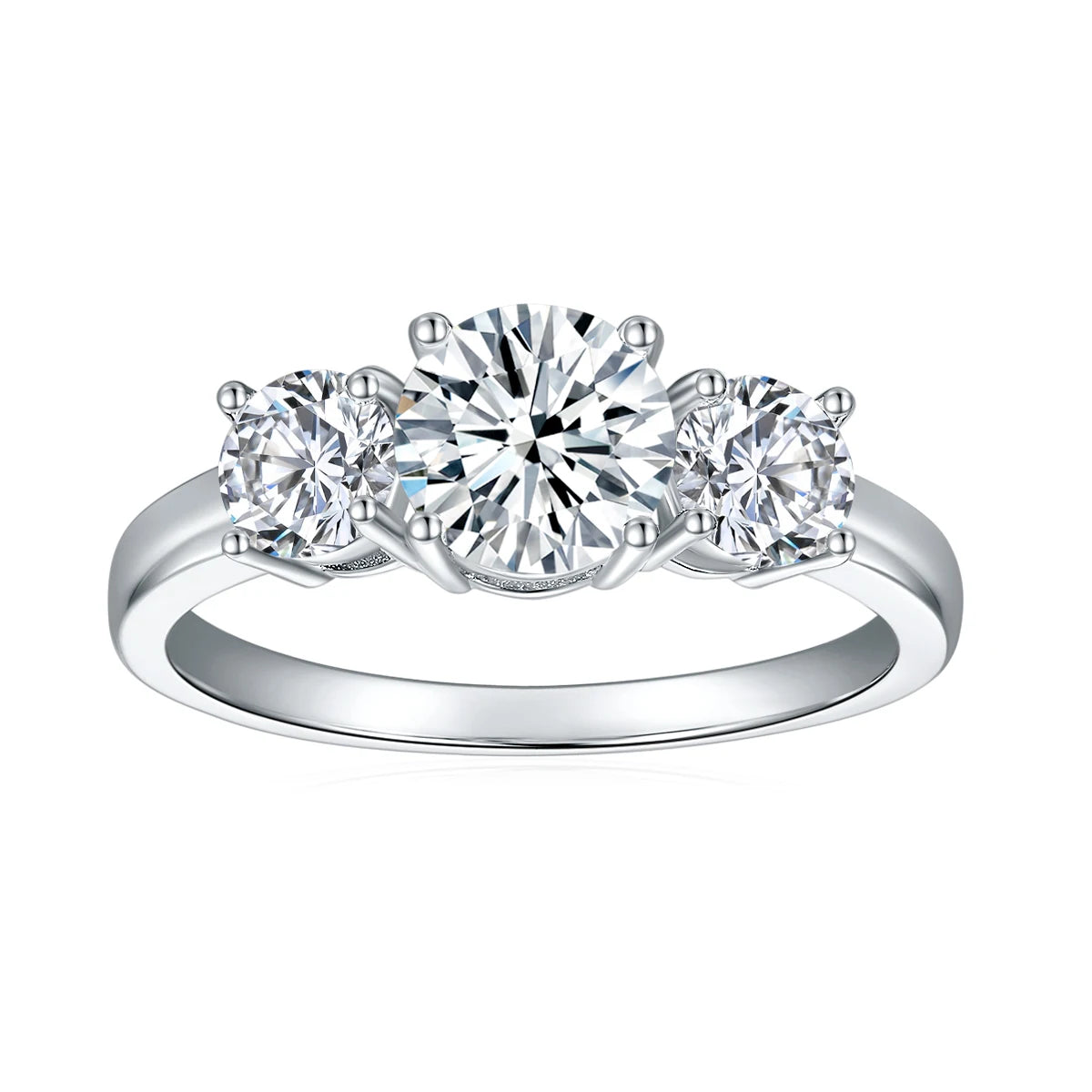 Wholesale Price Round 1CT Moissanite Jewelry Eternity Wedding Moissanite Ring 18k White Gold