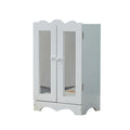 Dolls Furniture 6 Clothes Hangers Open Closet Organizer Armoire Toys Dollhouse Wooden Dolls Wardrobe