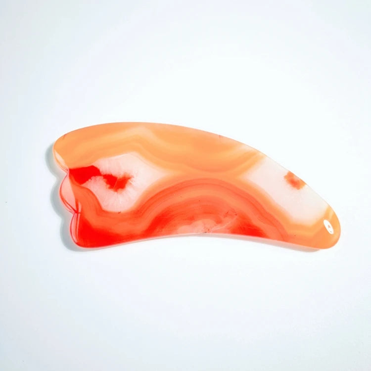 HZ 100% Natural Jade Guasha Private Label Scraping Red Agate Amethyst Green Jade Gua Sha Tools for Face Body Skincare