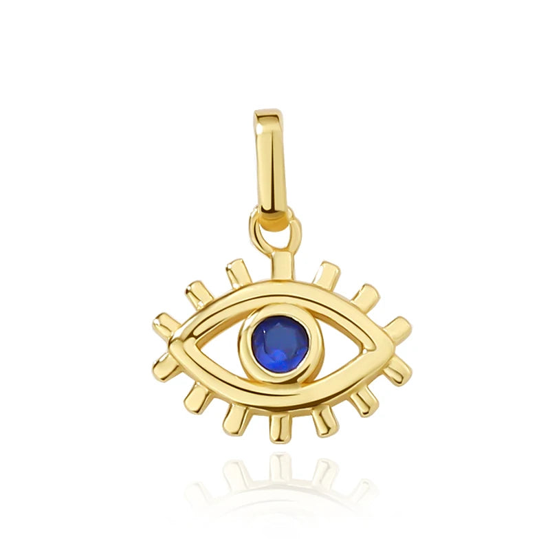 INS Popular Fashion 925 Sterling Silver Jewelry Evil Eye Zircon Pendant Gold Plated Necklace for Women