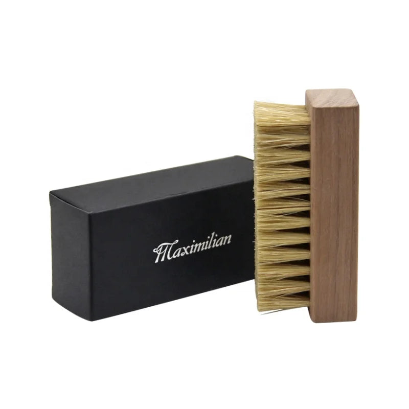 Factory Wholesale Walnut Wooden Pig Hair Shoe Shoe Shine Brush Sneaker Cleaning Brush