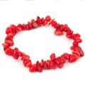 Natural Crystal Red Coral Chip Bracelets Reiki Gemstone Healing Tumbled Irregular Bracelet for Women Girls Casual Jewelry