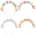 Birthday Headpiece Girl Tiara Crown Happy Birthday Metal Headband Hairband for Birthday Decoration Kids Party Hair Accessories