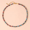 Latest Natural Stone Bamboo Tube Beads Choker Necklace Women Fashion Chain Short Collar Trendy Simple Jewelry Bijoux Wholesale