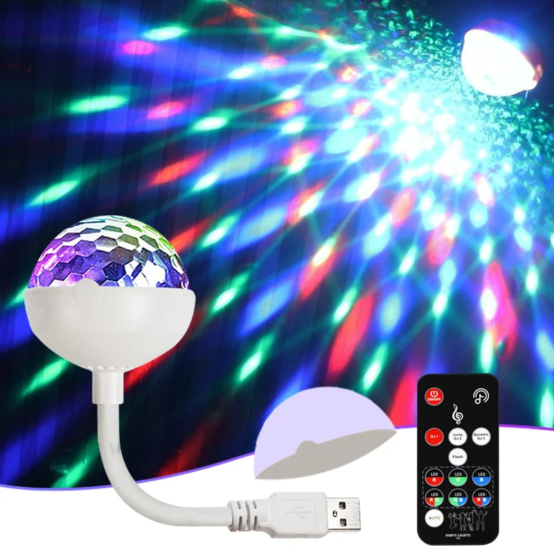YSH Hot Sale LED Party Decoration Lighting Music Mini USB Light Disco Ball  Custom Wedding Lamp for Christmas Birthday Bedroom
