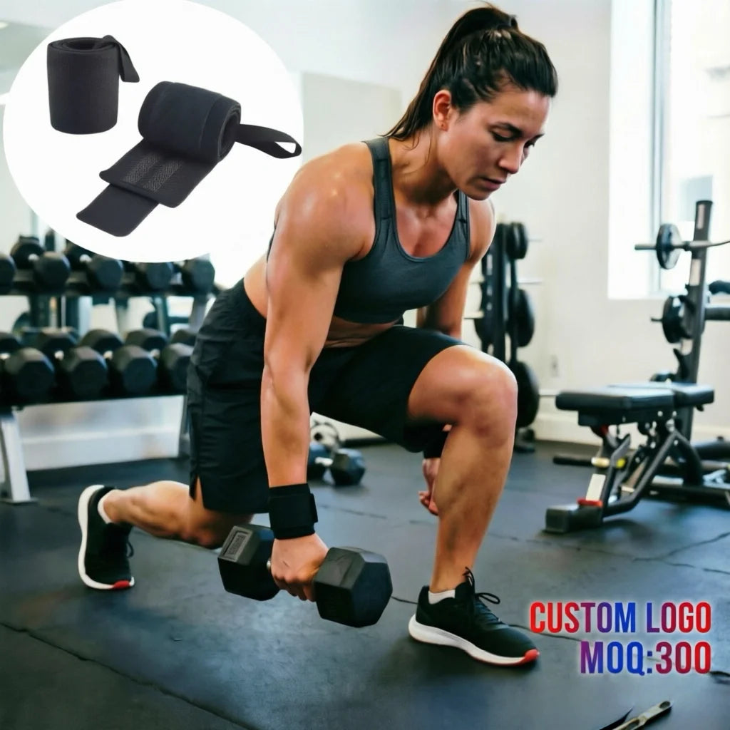 High Elastic Rubber Wrist Wraps Stiff Support for Weightlifting Competition Gym Anti Slip Thumb Bands