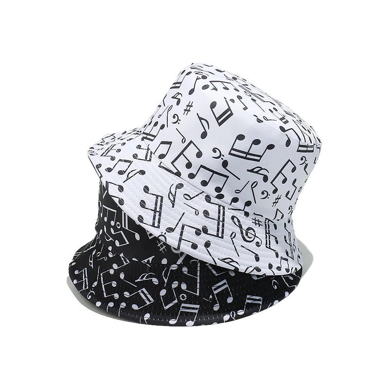 Landfond Bucket Hat Double Side Designs Top Brand Bucket Hat Quality and Music Note Bucket Hat