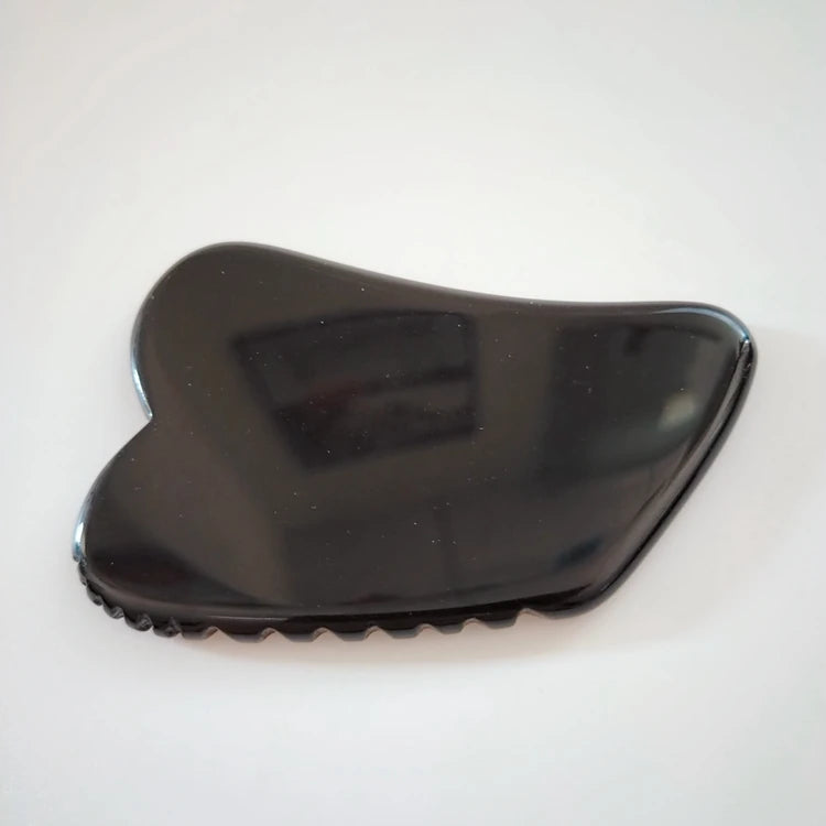 HZ Black Obsidian Gua Sha Wholesale Natural Gemstone Jade Gua Sha Tool for Face