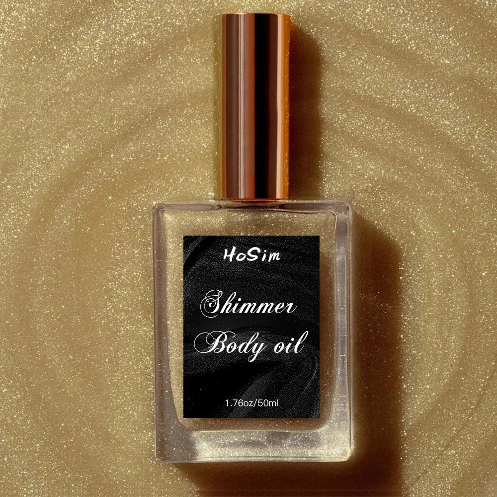 Private Label Shimmer Body Care Natural Glow Liquid Makeup Highlighter Organic Body Shimmer Oil