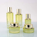 100ml Tonic Luxury Green Pump Customize Lotion Bottle Set 40ml 20ml 30g 50g Frosted Cosmetic Glass Jar