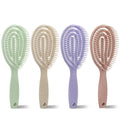 ABS Long Handle Flexible Vent Hollow Out Detangler Hairbrush Wheat Straw Detangling Hair Styling Brush Comb