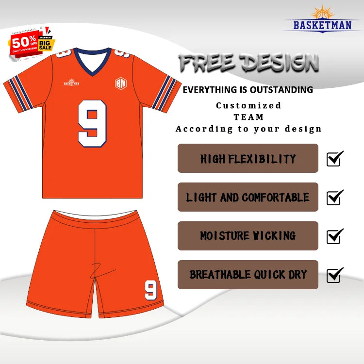 Quick Dry Adult Soccer Jersey Uniforme De Futebol Kit with Digital Printing Promotional Offer for Football Wear