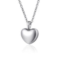 Stainless Steel Heart Cremation Ash Urn Pendant High Polished Heart Necklace Keepsake Memorial Casket Jewelry Ash Urn Cremation