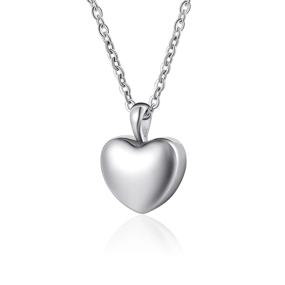 Stainless Steel Heart Cremation Ash Urn Pendant High Polished Heart Necklace Keepsake Memorial Casket Jewelry Ash Urn Cremation