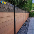Modern WPC Fence Kit Slatted Wood Plastic Composite Panels with Aluminum Posts for Outdoor Spaces