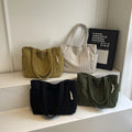 Wholesale Fashion Women Corduroy Tote Bag Hot Selling Corduroy Canvas Shoulder Bag for Girl