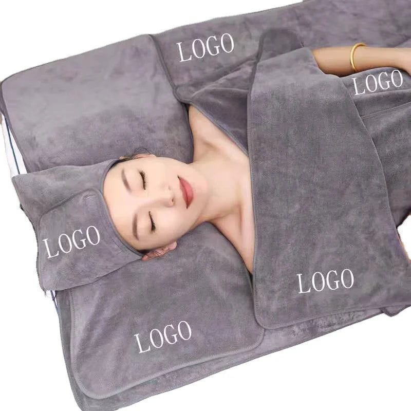 Microfiber Quick-Dry Towel Set for Home Bath Absorbent Beauty Salon SPA Massage Wrap Solid Pattern