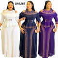 Fashion Custom Women's Floor-Length Floral Denim Streetwear Sweet Casual Dresses Washable Zippers Latest Design Elegant Clothing