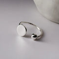 Geometric Round Disc Ball Rings for Women Birthday Gifts 925 Sterling Silver Jewelry