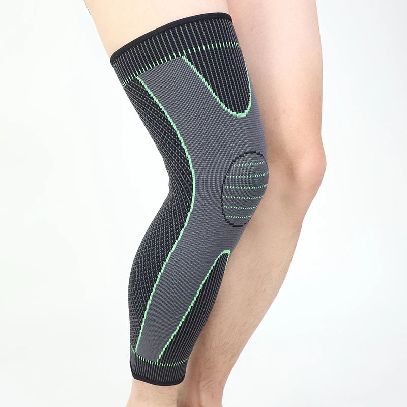 Professional 4-Way Stretch Compression Knee Sleeve Long Leg Support for Running Basketball Gym Non-slip Sports Knee Pad