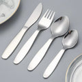 High Quality 304 Stainless Steel Cute Children's Cutlery Set with Knife Fork Spoon Small Spoon Silverware for Home Party Use