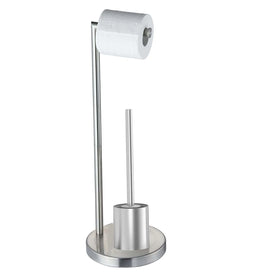Brass 2-in-1 Toilet Brush Set with Paper Towel Rack Chrome Bathroom Accessories for Home Hotel