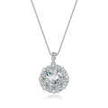 925 Sterling Silver Necklace with Stylish Big Diamond & 3CT round Cut Moissanite Pendant on Link Chain