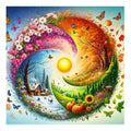 Ever Moment Landscape Diamond Painting Four Seasons Spring Summer Autumn Winter AB Kits Fairy Dust Diamond Art Mosaic ASF2852