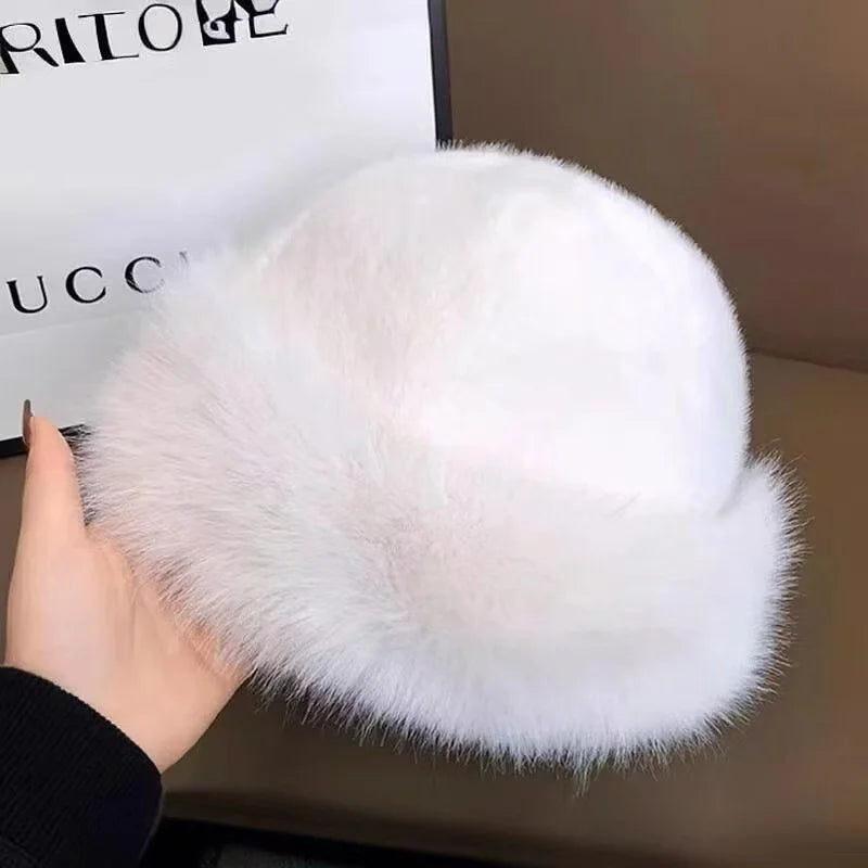 New Plush Wool Cold Proof Thickened Bucket Hats Mongolia Warm Ear protection Bucket Hats